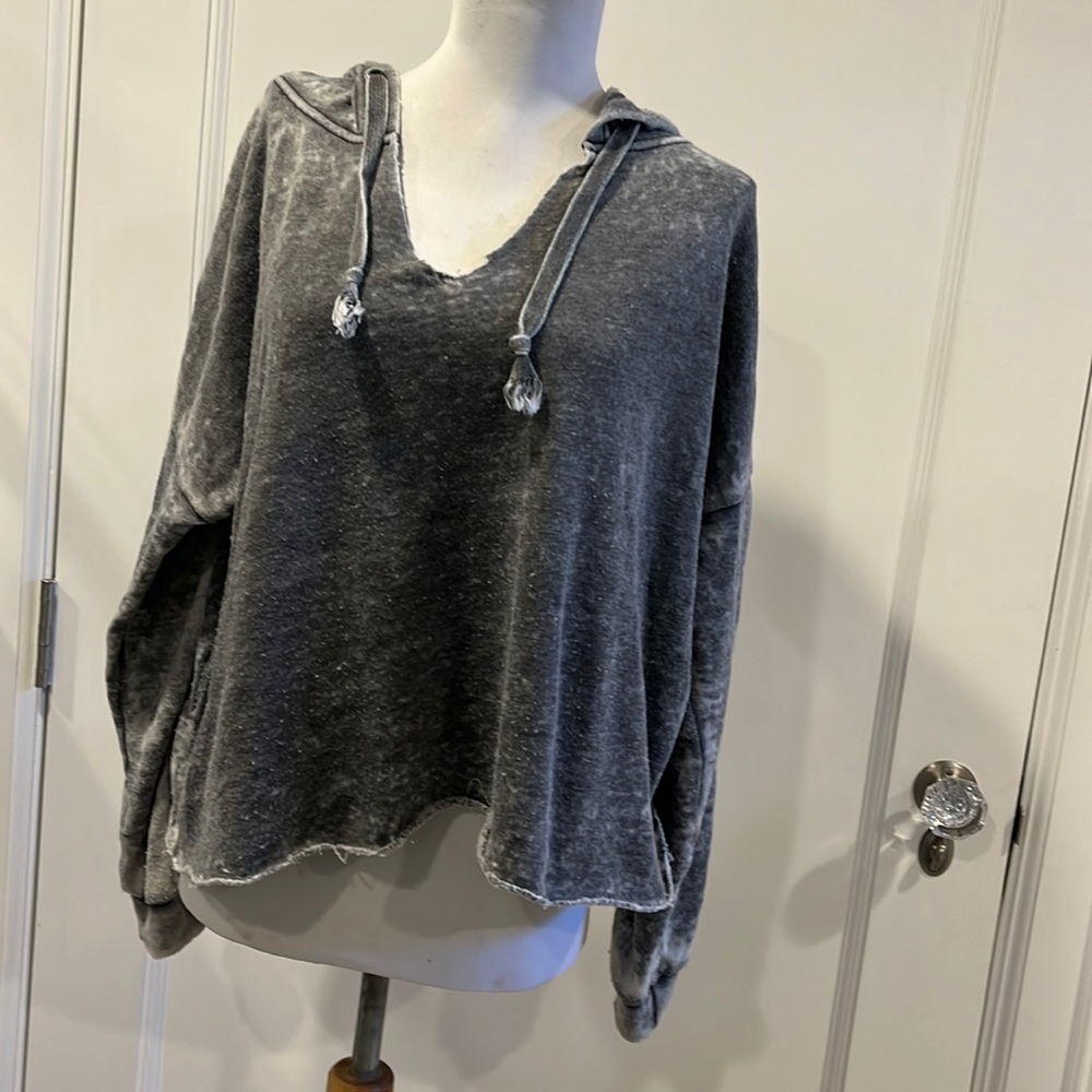 Hoodie with rainbow stripe sleeve